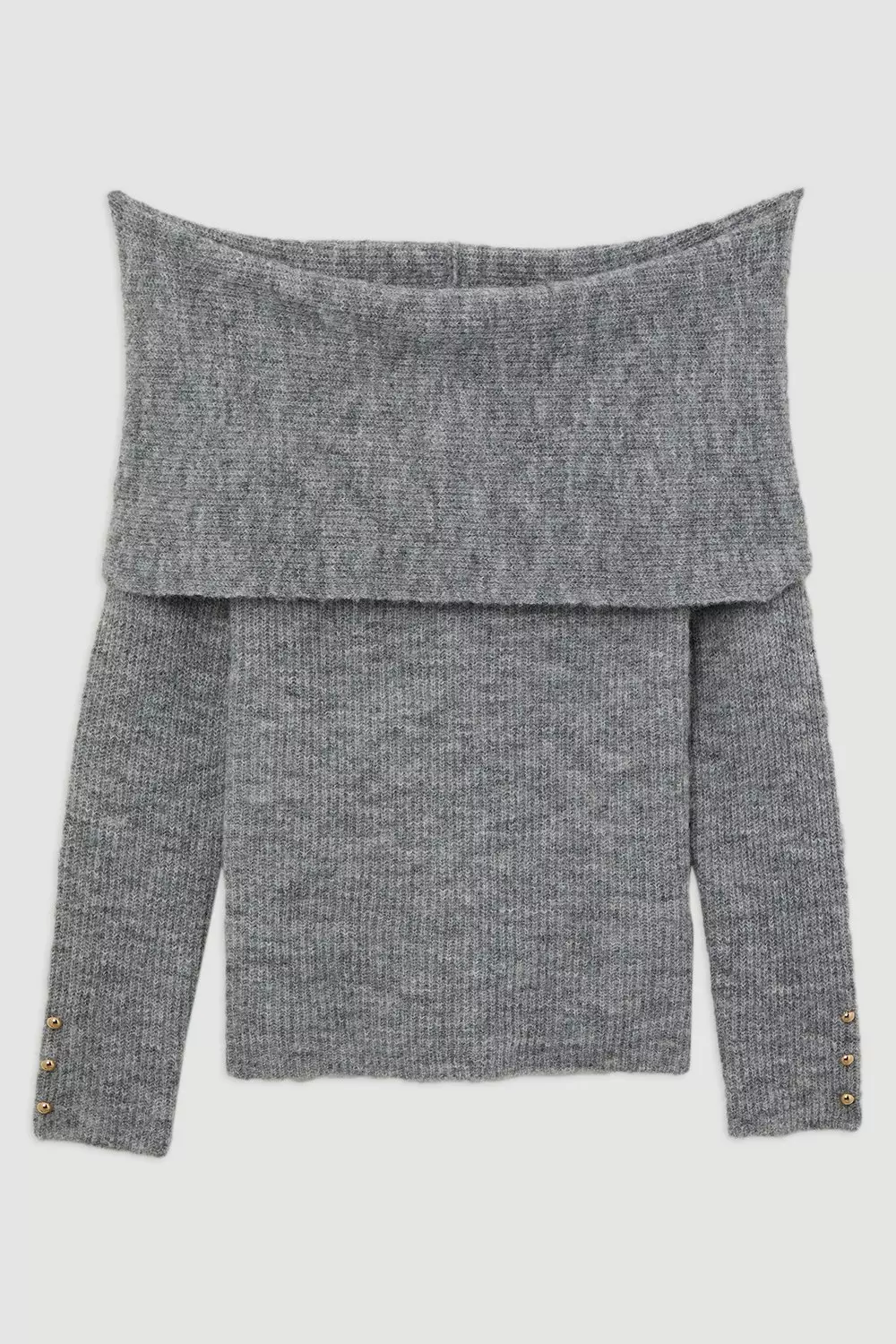 Rib-knit Off-the-shoulder Top - Dusty pink - Ladies | H&M US